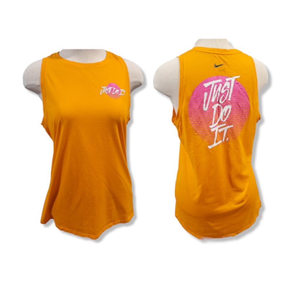 Nike Just Do It Bright Orange Graphic Tank Top | Dri-fit The Nike Tee- S